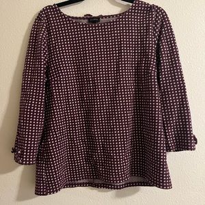 Talbots Burgundy Patterned Top Size L